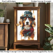 Grappige Steampunk Hond Illustratie DB2 Decoupage Tissuepapier