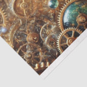 Grappige Steampunk Kat Kosmische Reis Decoupage Tissuepapier (Detail)