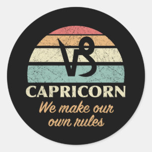 Grappige Steenbok Zodiac regels Ronde Sticker