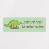 Grappige stegosaurus dinosaurus cartoon gepersonal labels (Design 1)
