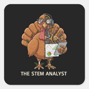 Grappige STEM-Analist Robot Turkije Thanksgiving C Vierkante Sticker