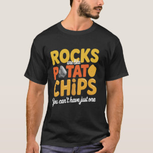 Grappige stenen en aardappelchips vergelijking geo t-shirt