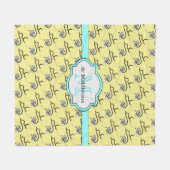 Grappige stethoscopen voor artsen op gele naam fleece deken (Voorkant (Horizontaal))