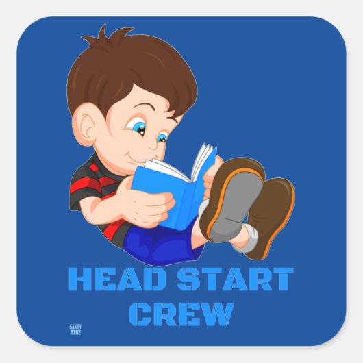 grappige sticker "HEAD START CREW" (Voorkant)