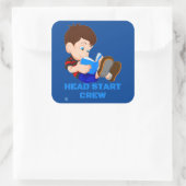 grappige sticker "HEAD START CREW" (Tas)