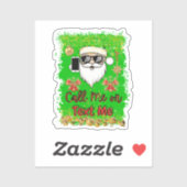 Grappige Sticker Kerstman bel me of sms me (Vel)