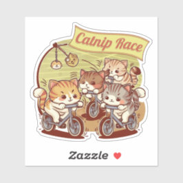 Grappige Sticker met Schattigee kleine Kittens op 