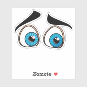 Grappige Sticker met verbaasde ogen