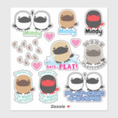 Grappige sticker set met eendvoetafdrukken en puns (Vel)