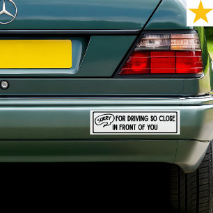 Grappige sticker te dichtbij rijden grappig