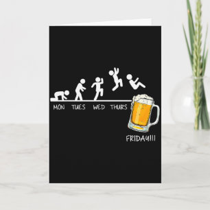 Grappige Stickman Springende Bier Dagen Van De Wee Kaart