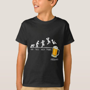 Grappige Stickman Springende Bier Dagen Van De Wee T-shirt