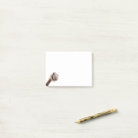 Grappige Sticky Notes met Happy Playful Struisvoge (Op bureau)