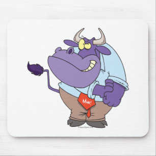 grappige stier cartoon muismat