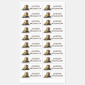 Grappige stier rijden bulldozer cartoon gepersonal labels (Vel)