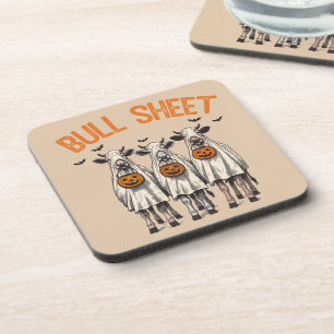 Grappige Stierenscheet Vintage Halloween Bier Onderzetter