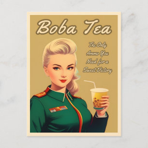 Grappige  stijl Boba Tea Retro Humor Briefkaart