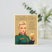 Grappige  stijl Boba Tea Retro Humor Briefkaart (Staand voorkant)