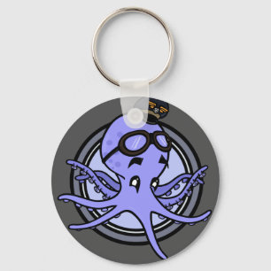 GRAPPIGE  STIJL OCTOPUS PILOOT ROND SLEUTELHANGER