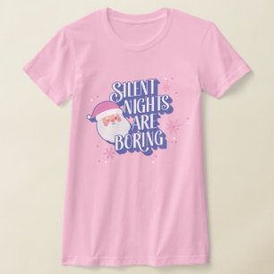 Grappige stille nachten zijn saai knipogende emoji t-shirt