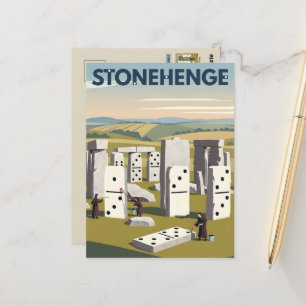 Grappige Stonehenge WPA Reisgids Briefkaart