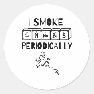 Grappige Stoner Dag Periodiek Systeem Wetenschap T Ronde Sticker