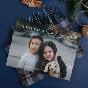 Grappige Stoute De Nice Lijst Foto Kerstmis Feestdagenkaart