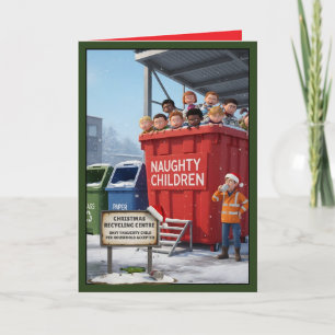 Grappige stoute kinderen kerstkaart kaart