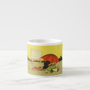 Grappige strand paraplu lieverdjes espresso kop