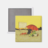 Grappige strand paraplu lieverdjes magneet (Voorkant / Achterkant)