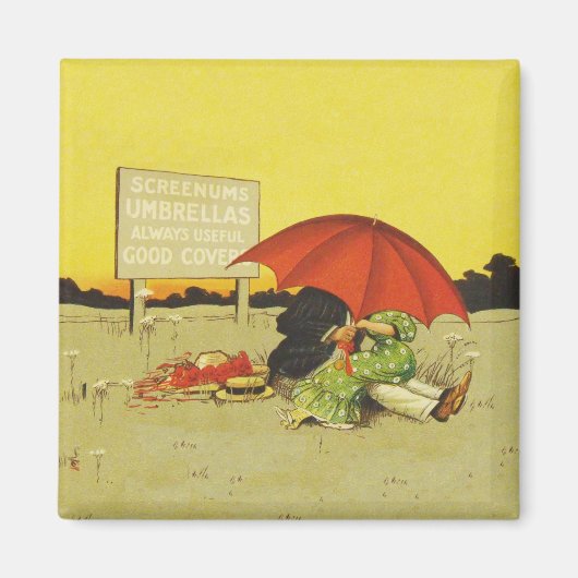 Grappige strand paraplu lieverdjes magneet (Voorkant)