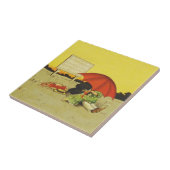 Grappige  strand paraplu lieverdjes tegeltje (Zijkant)