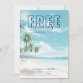 Grappige Strand Trouwfoto Bewaar de datum Save The Date (Voorkant)