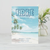 Grappige Strand Trouwfoto Bewaar de datum Save The Date (Staand voorkant)