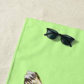 Grappige Strandhanddoek met Pug Dog en Aangepaste Strandlaken (In situ)