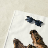 Grappige strandlaken speelse Giraffe - aangepaste (In situ)