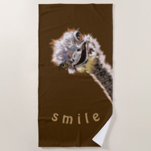Grappige strandlaken speelse struisvogel - Smile