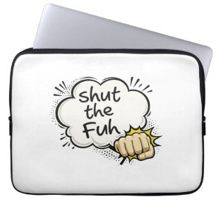 Grappige stripstijl "Hou je bek" laptophoes Laptop Sleeve