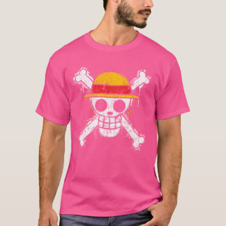Grappige stro Petten piraten schedel en gekruiste  T-shirt