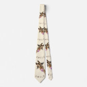 Grappige Stropdas met speelse Giraffe - Smile Text (Voorkant)