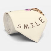 Grappige Stropdas met speelse Giraffe - Smile Text (Opgerold)