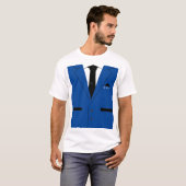 Grappige stropdas T-shirt met pak aangepaste naam  (Voorkant volledig)