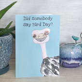 Grappige struisvogel dag verjaardag kaart