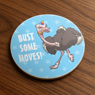 Grappige Struisvogel Kunstwerk Laat wat Beweging Z Zandsteen Onderzetter