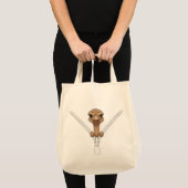 Grappige struisvogel piek tote bag (Voorkant (product))