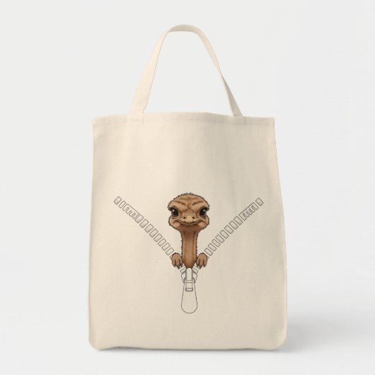 Grappige struisvogel piek tote bag (Voorkant)