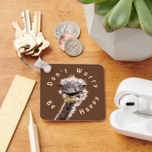 Grappige struisvogel Sleutelhanger cadeau - Maak j (Bureau)