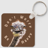 Grappige struisvogel Sleutelhanger cadeau - Maak j (Achterkant)