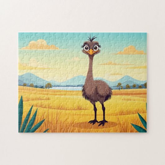 Grappige struisvogelpuzzel legpuzzel (Horizontaal)