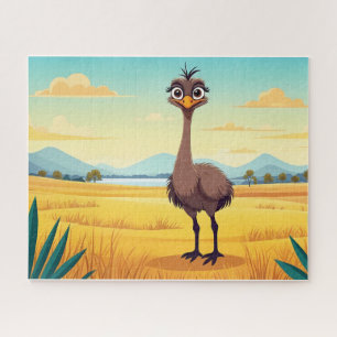 Grappige struisvogelpuzzel legpuzzel